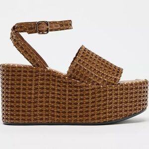 Zara Brown Platform Sandals